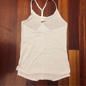 Nike White Fitted Backless Camisole